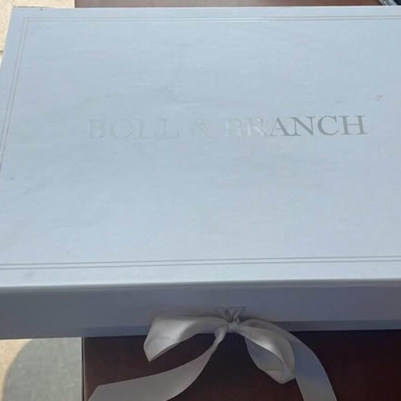 Boll & Branch Signature Hemmed Organic Cotton KING Duvet Cover & Shams Set BLUSH - Picture 1 of 5